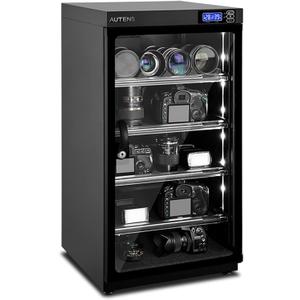 AUTENS 100L Dehumidifying Dry Cabinet Box, Digital Control Noiseless and Energy Saving, 5 Layers for DSLR SLR Camera Lens and Electronic Equipment Storage,Temperature Humidity LED Dual Screen