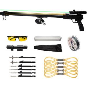 Slingshot Rifle with Safety Lock for Adults, Professional Laser slingshots with Reel and Slingshot Darts for Fishing