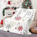 Galoker Christmas Throw Blanket Snowflake Couch Blanket Super Soft Flannel Throw Blanket Winter Plush Fuzzy Warm Bed Blanket Christmas Holiday Decor for Couch Bed 60"X80"