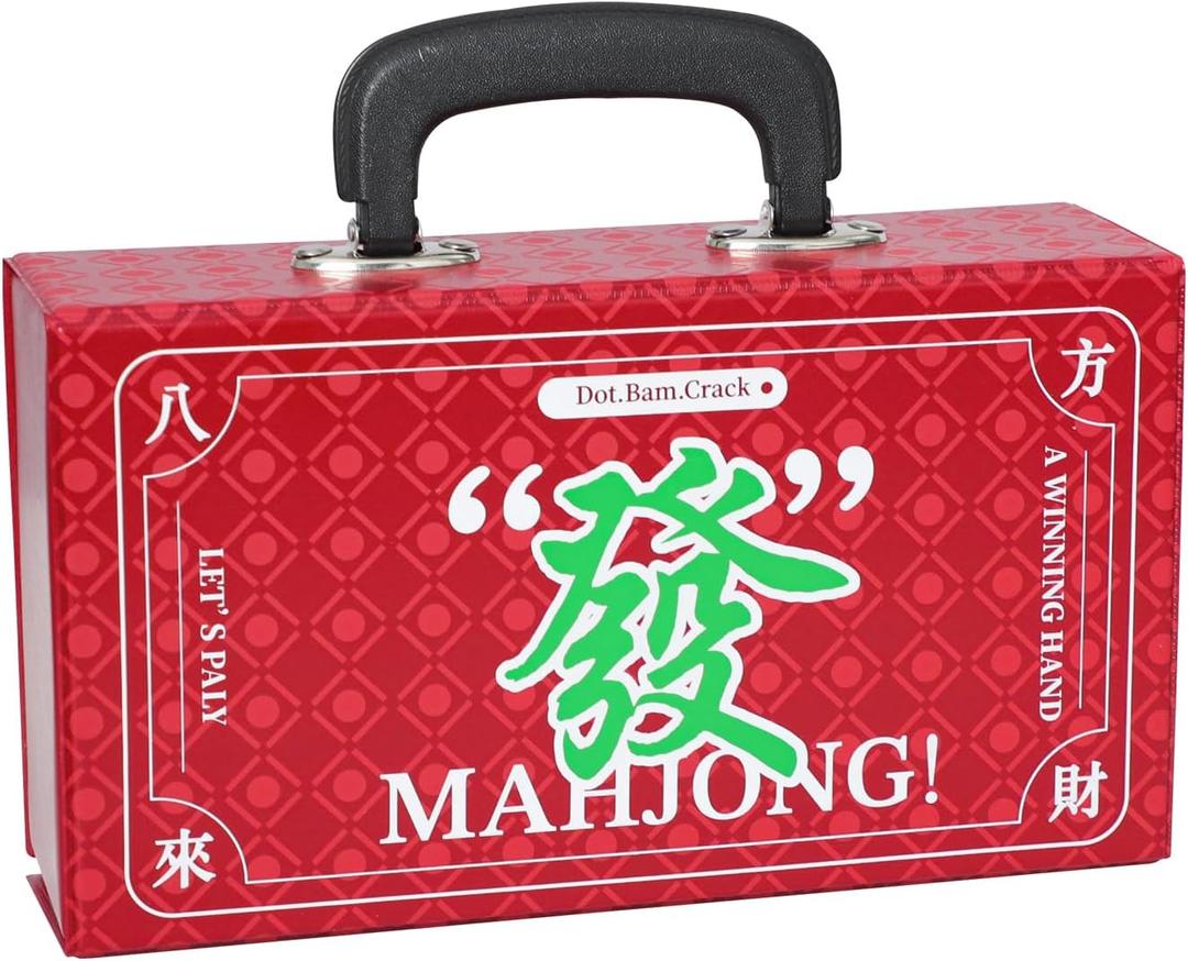 Empty Mahjong Carrying Case for Different Mahjong Tiles, Mahjong Storage Box(Case Only
