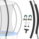 Replacement Trampoline Pole, Universal Trampoline Net Poles with Foam Sleeve, 1 Lower & 1 Upper Safety Trampolines Pole Universal Fit for 8-16ft