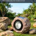 4 Pack Solar Rock Lights Outdoor, Angle Adjustable Solar Lights Outdoor Waterproof, LED Solar Garden Lights, Auto On/Off Landscape Lighting for Yard Pathway Patio Flower Bed - White Glow (Stone Brown)