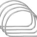 uxcell 4Pcs Metal Purse Handle, D Ring Handbag Ring Buckle Bag Handle Replacement for DIY Handmade Woven Bag Luggage Hardware Accessories, Silver