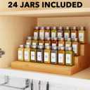 SpaceAid 24 Pcs Spice Jars with Labels, Empty 4oz Glass Spice Bottles, Minimalist Farmhouse Spice Labels Stickers with Funnel, Seasoning Containers for Spice Rack, Cabinet and Drawer