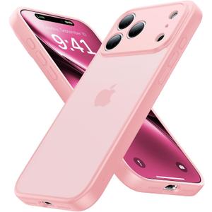 for iPhone 17 Pro Case [16FT Military Grade Shockproof], Anti-Slip Anti-Scratch, Slim Translucent Frosted Matte Phone Cover, Case for iPhone 17Pro 6.3", Pink