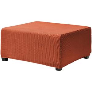 OBCREAT Ottoman Covers, Stretch Jacquard Ottoman Slipcover Soft Thick Folding Storage Cover Rectangle Footrest Stool Covers with Elastic Bottom Furniture Protector Covers (Burnt Orange, Large)