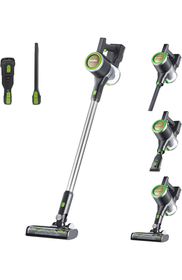 Eureka Lightweight Cordless Stick Vacuum Cleaner Convenient for Hard Floors, Rechargeable Handheld Vacuum Cleaner Portable with Powerful Motor Efficient Suction, RapidClean Ultra NEC370GR, Moss Green
