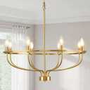 Yunnix 8 Light Gold Chandeliers for Dining Room, Gold Dining Room Chandelier with Extension Chain, UL Listed, Gold Modern Farmhouse Chandelier for Bedroom, Kitchen, Entryway, Foyer Light Fixture