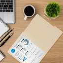 pmybupo 100PC Manila File Folder 1/3 Cut Tab Letter Size,Manilla folders 8.5 x 11,Great for Organizing and Easy File Storage,Per Box