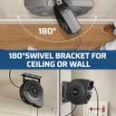 DEWENWILS Extension Cord Reel, 40FT Retractable Cord Reel, 12/3AWG SJTOW, Lighted Triple Tap Outlets, 15 Amp Circuit Breaker, Ceiling/Wall Mount, UL Listed