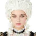 Colonial Wigs for Women Platinum Blonde Victorian Court Vintage Wig Baroque Fluffy Beehive Wigs Halloween Costume Party Dress Wig (Gold)