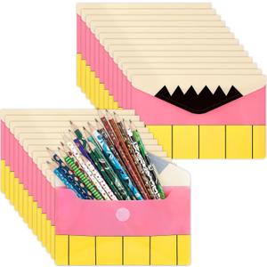 Gueevin 24 Pcs Teacher's Day Appreciation Gifts Bulk 4.7 x 7.5 Inch Teacher Pencil Pouch Party Favors Teaching Essential Pencil Case Envelope Pouch Bags for School Classroom Stationery Office Supplies