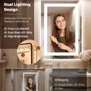 Ensenior LED Bathroom Mirror 30"x 36" with Front and Backlight, Stepless Dimmable Wall Mirrors with Anti-Fog, Shatter-Proof, Memory, 3 Colors, Modern LED Vanity Mirror-FCC