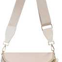 FEIBOON Spacious Nylon Crossbody Bag Bum Bag Handbags Wallets Purses Trendy Shoulder Bag for Women (beige)