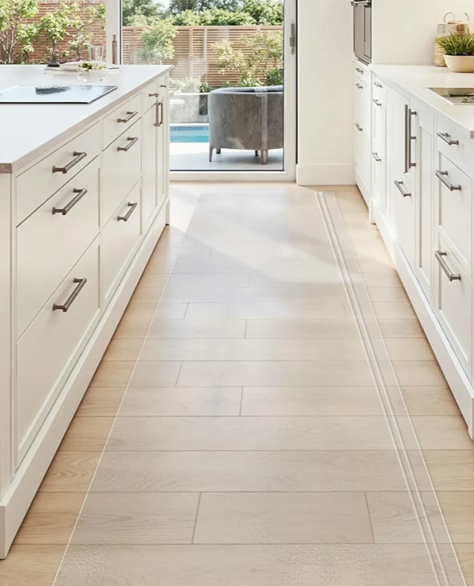 DEXI Plastic Kitchen Runner Rug 23"x59", Vinyl Floor Protector Mat Waterproof, Clear Carpet for Indoor Laundry Hallway Front Sink