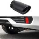 HEVLE Stainless Steel Car Exhaust Tip, Muffler Tip, 2.5" to 3.3" Adjustable Chrome-Plated Finish Exhaust Tailpipe, Universal Rolled Edge Exhaust Tail Tip for Vehicles Rear Tip Pipe (Black, Straight)