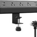 Jgstkcity Desk Clamp Power Strip,40W Total Fast Charging Station,2 PD 20W USB C Ports,Desk Edge Mount Surge Protector for Home, Office,3 Outlets,Fit 1.96" Tabletop Edge,ETL Listed
