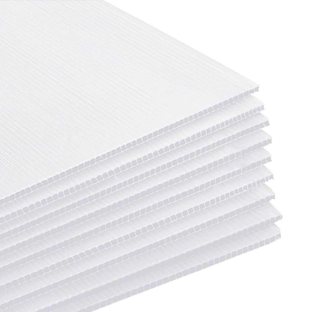 Patelai 4 Pcs 24 x 36 Inches Corrugated Plastic Sheet Corrugated Poster Board 4mm Thick Waterproof Blank Board Sheets Plastic Yard Sign for Garage and Estate Sale, Indoor and Outdoor Use(White)