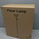 Floor Lamps for Living Room - 70" Black Torchiere Standing Floor Lamp with White Mica Shade - Tall Corner Lamp Decor for Bedroom with Adjustable Swing Arm LED Reading Light for Home Office