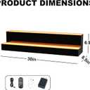 MESAlLUP 30 Inch 2 Tier Lighted Liquor Bottle Display Shelf, LED Bar Shelves with APP or Remote Control, Mulit Color Lighting for Home Mini Bars Decor, Restaurants & Party Use, Acrylic Stand