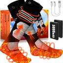 Heated Socks, Rechargeable Thermal Heated Socks for Men, Winter Clothing Warm Socks for Women, 4 Levels Heating Compression Socks, Washable Foot Warmer for Skiing, Hunting, Camping, Hiking and Fishing