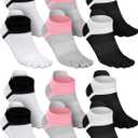 6 Pairs Women Men Ankle Toe Socks Cotton Warm Toe Separator Socks for Athletic Running (5-9, Assorted Colors)