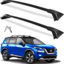 Lockable Roof Rack Cross Bars 260lb Compatible with Nissan Rogue 2021-2026 (with Flush Roof Rails), Heavy Duty Aluminum Roof Rails Crossbars Cargo Canoe Black Rooftop Carrier Luggage