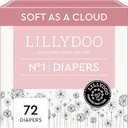 LILLYDOO Baby Diapers - Size 1 (4-11 lbs), Half-Monthly Supply (72 Count), Leak Protection, Skin-Friendly, Ultrasoft, Perfume- & Chlorine-Free, Hypoallergenic, Dermatologist Tested, Oeko-TEX