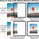 JCJMY 16x20 Picture Frame Set of 4 with 11x14 Mat, Display Photo 11x14 with Mat or 16 x 20 Without Mat, Wall Hanging Large 16 by 20 Poster Frame with Plexiglass, 4 Pack, Black