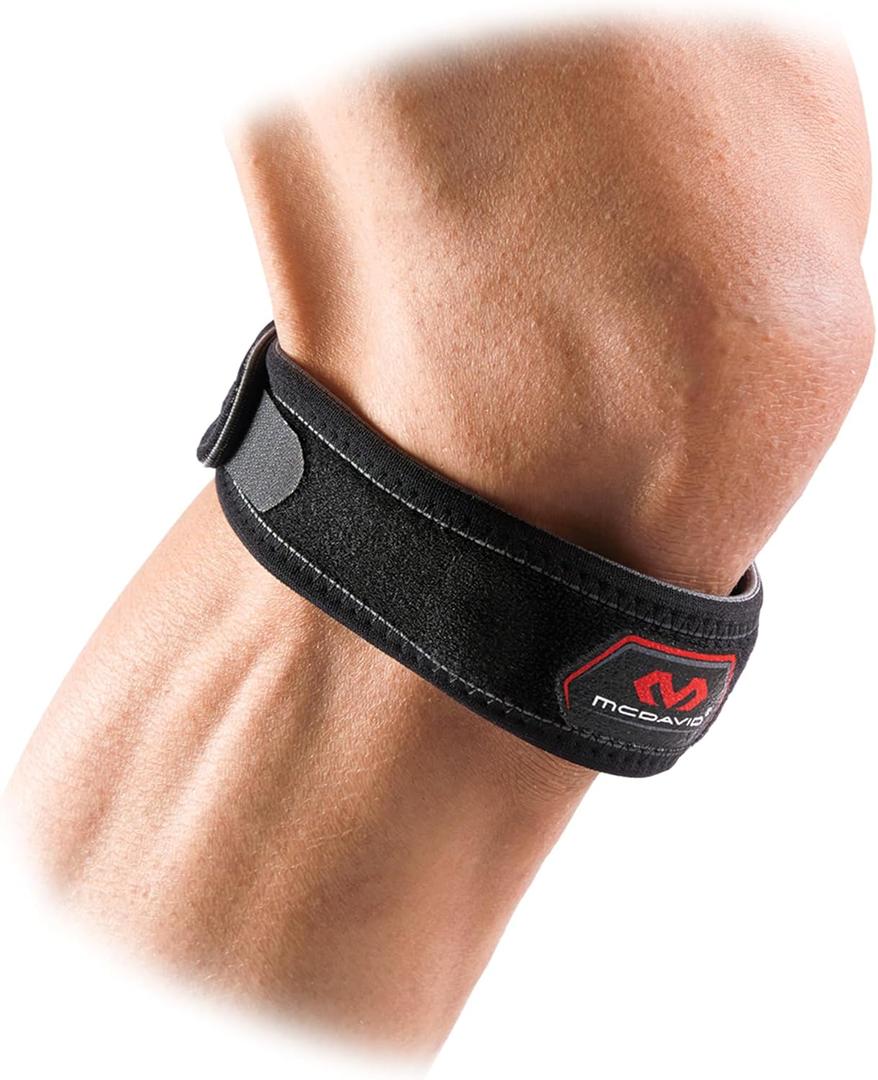 McDavid Knee Band for Knee Pain Relief, Support Brace Patella Tendon Knee Strap for Pickleball, Hiking, Soccer, Basketball, Running, Jumpers Knee, Tennis, Tendonitis, Volleyball & Squats (Large, Black)