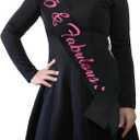 2 x 80 & Fabulous Birthday Sash, 80th Birthday Gifts idea for women, Funny 80th Birthday Party Suppiles, Black+ Pink(80 & Fabulous)
