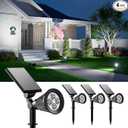 4 Pack Solar Spotlights Outdoor Waterproof for Tree, Statue, Flower, Pot, Bush, Wall, Bright LED Outside Landscape Flood Lights for Security Uplighting Yard, Garden, Driveway, Walkway, House, Fence