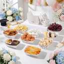 Ceenna 50 Pcs Red White Blue Wildflower Graduation Party Decor 2026 Floral Paper Food Serving Tray Freshly Flower Congrat Grad Food Boat Class of 2026 Disposable Plate Supplies for Snack Nacho Popcorn