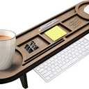 Boxwood Craft Desktop Organiser, Multi-Compartment Office and Home Desk Organiser, Suitable for Home, Workplace, Cubicle and School Supplies Storage - Wooden Pencil Holder Tray