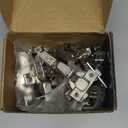 Chibery 20 Pack Frameless Half Overlay Soft Close Concealed Hinges, Satin Nickel, Self Closing, 105 Open Angle 3D Adjustment, Stop 85  105 Degrees, Clip On, Stainless Steel for Cabinet Door