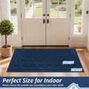 BEQHAUSE Dirt Trapper Door Mat 32" x 72", Doormat Non-Slip Entryway Rugs Washable, Dog Door Mat Stain Resistant and Absorbent Welcome Floor Mat for Front Back Door, Mud Wet Shoes & Paws, Navy Blue