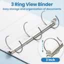 SUNEE 3 Inch Binders 3 Ring 12 Pack, Large 3" Clear View Binders Bulk Three Ring PVC-Free (Fit 8.5x11 Inches) for School or Office Supplies, White