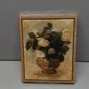 crmotu Vintage Framed Wall Art, White Rose Classical Oil Paintings, Botanical Floral Canvas Prints, French Country Aesthetic Pictures Wall Decor Living Room Bedroom Kitchen Office Farmhouse 8x10in