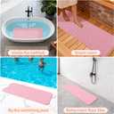 Anti-Slip Bathtub Shower mat, 39.315.7 inchApproximately 100  40cm Soft Oversized Machine Washable Non-Slip Bathtub mat with Drainage Holes, Bathroom Floor Suction Cup.1-Opaque Pink