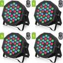 HOLDLAMP Rechargeable Par Lights 36W RGB Battery Powered, Wireless LED Par Lights DJ Uplights Sound Activated& Remote Control for Wedding Events Club Party Church Stage Lighting, 4 Pack