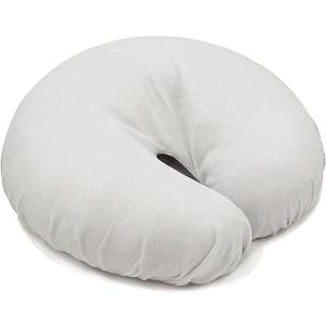 Acuforce Massage Face Rest Cradle Cover Patented Face Pillow Covers | 100% Cotton & Seamless | Crescent Cover Fits Massage Table & Chair Cushions (5 Pack, White)