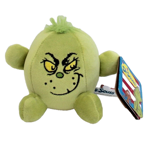 Aurora Whimsical Dr. Seuss Stress Ball Grinch: Resting Grinch Face Stuffed Animal - Magical Storytelling - Officially Licensed - Green 3.5 Inches