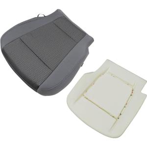 FZJDSD Gray Cloth Driver Side Bottom Replacement Seat Cover & Seat Foam Cushion Compatible with Ford F250 F350 F450 F550 2017 2018 2019 2020 2021 Compatible with F150 2015 2016 2017 2018 2019 2020