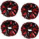 4Pcs Metallic Cheerleading Pom Poms, Creatiee 2 Pair Cheerleader Cheering Squad Pompoms for School Sports Dance Games Team Spirit Cheer
