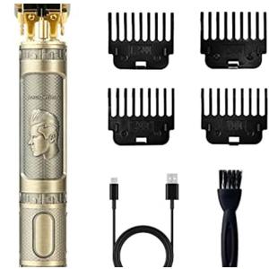 BTRICL Cordless Hair & Beard Trimmer with 4 Guide Combs,Rechargeable T-Blade Hair Edgers Hair Clippers for Zero Gapped Haircut,Professional Electric Hair Trimmer Gifts for Men & Fathers Day(Bronze)