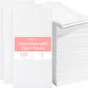 Prestee 100 Linen Feel Disposable Paper Towels - Hand Towels for Bathroom - Cloth-Like Napkins for Weddings, Events, and Dinners - Paper Napkins Ideal for Home, Office - White, 12 x 17 Inches