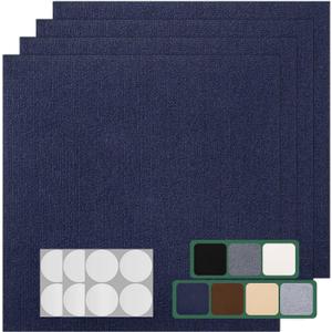 30 Pack Carpet Tile - 12 X 12 Self Adhesive Carpet Floor Tiles Anti-Slip Squares Peel and Stick Floor Tile DIY Installation for Bedroom (Blue)