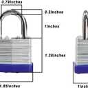 SEPOX Trinity Keyed-Alike Padlocks Outdoor, Reinforced Laminated Steel Body Heavy-Duty 1-9/16" 40MM, Uncuttable Standard Shackle, 3-Pcs-Lock, 6-Pcs Same Keys, for Gym Locker, Toolbox, Shed, Storage