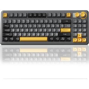 SOLAKAKA SK90 75% Wireless Gaming Keyboard  4000mAh TriMode (BT5.0/2.4G/USBC) Cute Creamy Gaming Keyboard with Number Pad, Media Knob, RGB Backlit, Quiet Keys Silent Office Keyboards for PC MAC