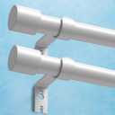 2 Pack Heavy Duty Curtain Rods for Windows 66 to 120 Inch, 1 Inch White Curtain Rods Set of 2 Pack for Outdoor, Farmhouse, Bedroom, Adjustable Easy Install Curtain Rods (A2,White,30"-120"- 2 Pack)